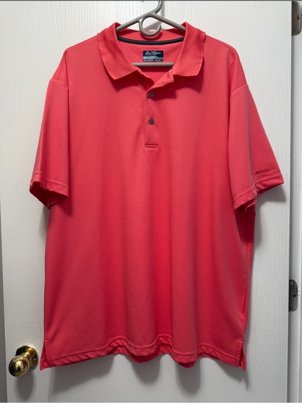 Ben Hogan Performance Golf Polo Shirt Coral Pink Short Sleeve Men’s Size 2XL